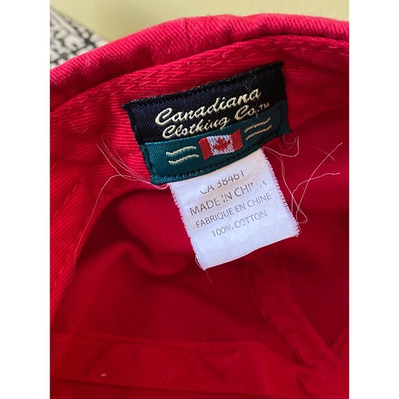 Red Victoria Canada Baseball Hat Embroidered Logo & Flag - Picture 6 of 6